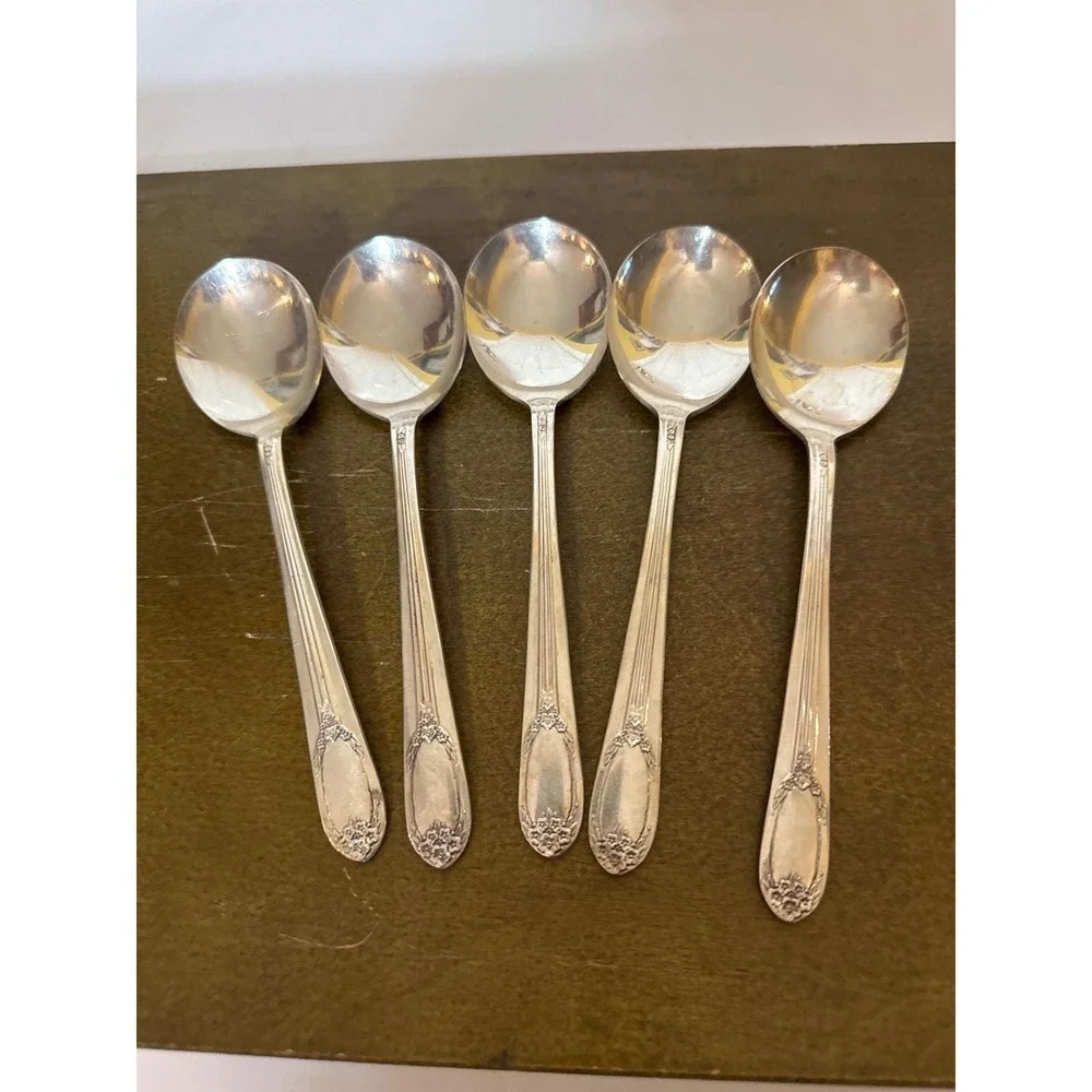 Rogers & Bro Silver Plate Flatware Set 1937 Exquisite Pattern 22pc Wood Chest